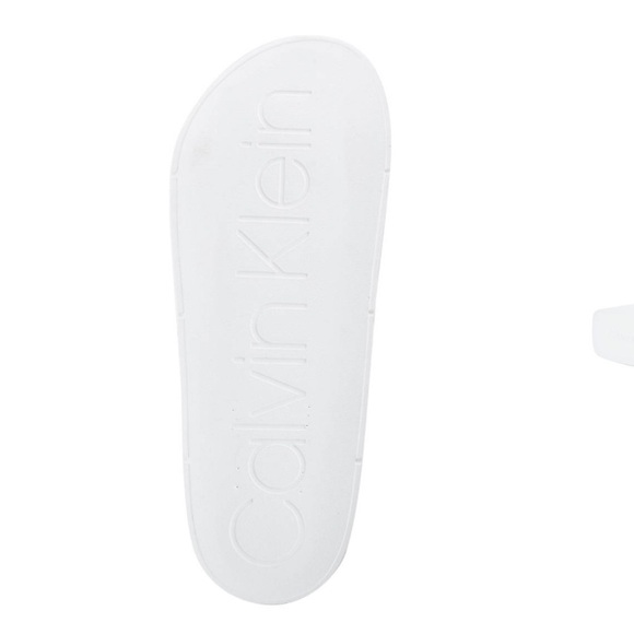 Calvin Klein Mens Adult Casual Pool Slides Logo White Color Sandals Size 12M - Picture 4 of 6
